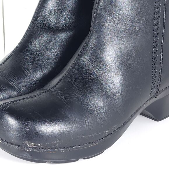 Dansko Women's Scout US8-8,5 EU39 Black Leather Braid Detail Ankle Clog Boots - Picture 12 of 16